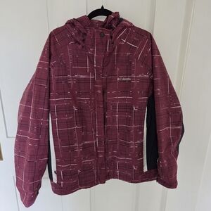 Columbia Ski Jacket Women's Burgundy Waterproof Snow Coat